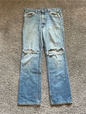 Vtg Levis 517 Orange Tab Jeans Size 35x32 (Actual 34x31) Faded Distressed USA